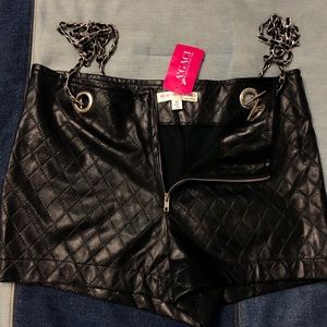 Black Leather Shorts, Chain